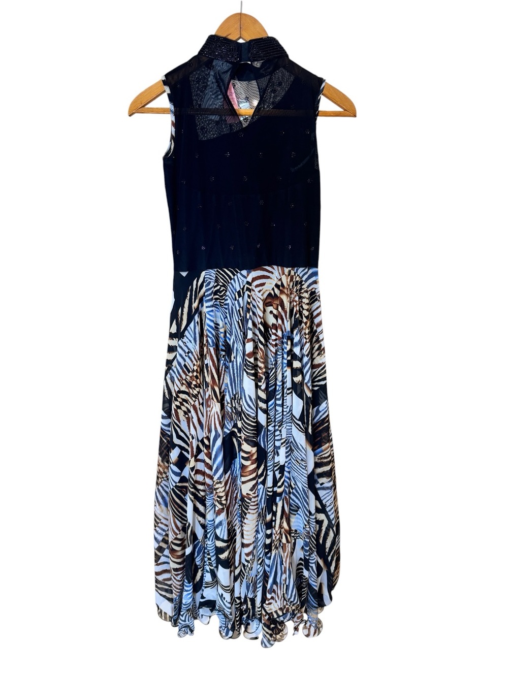 Black & Animal Print Custom Maxi Dress - Picture 5 of 16